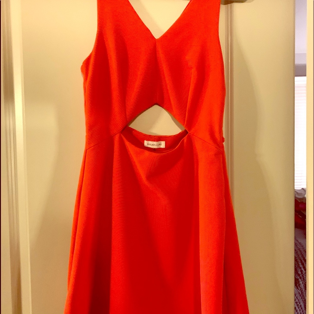Orange Cut Out Dress